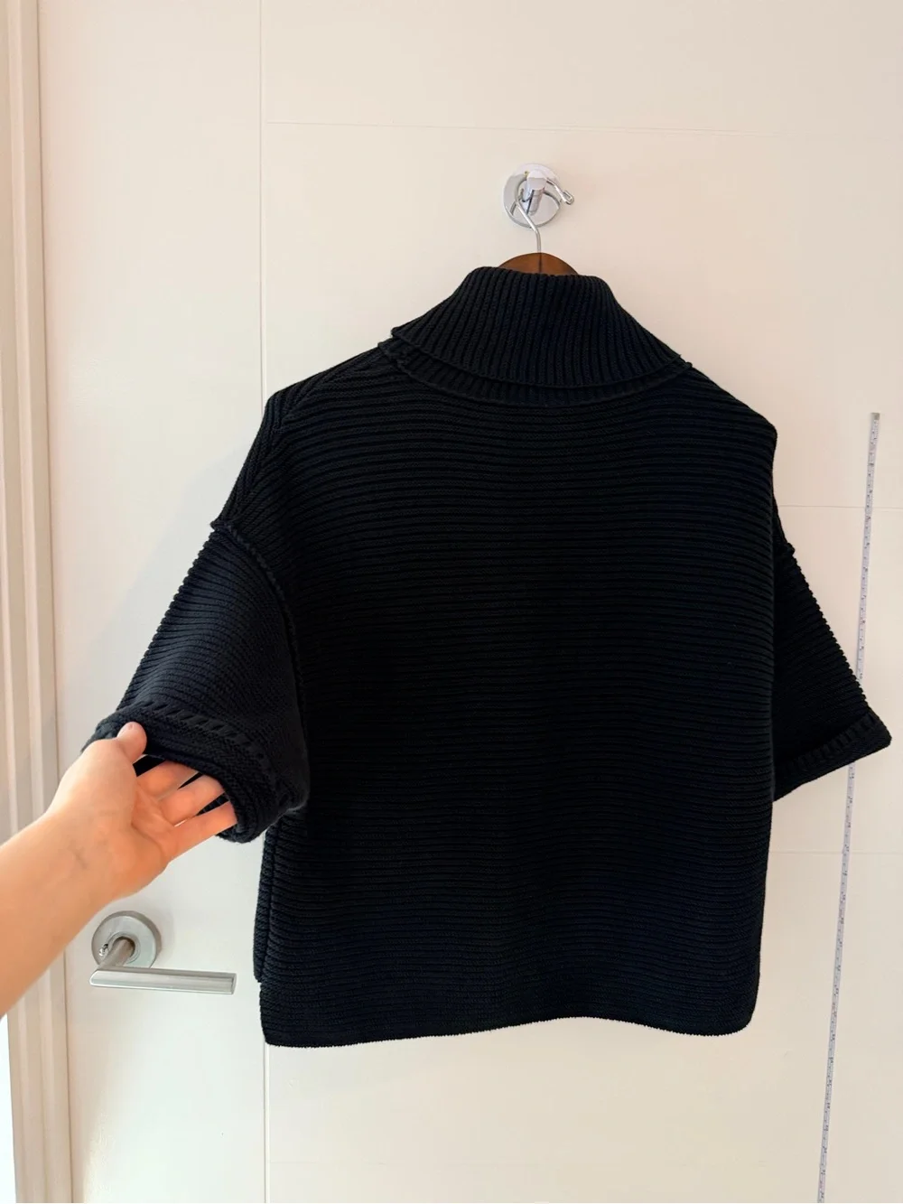 Free People Ottoman Cropped Short Sleeve Mock Neck Turtleneck Knit Sweater